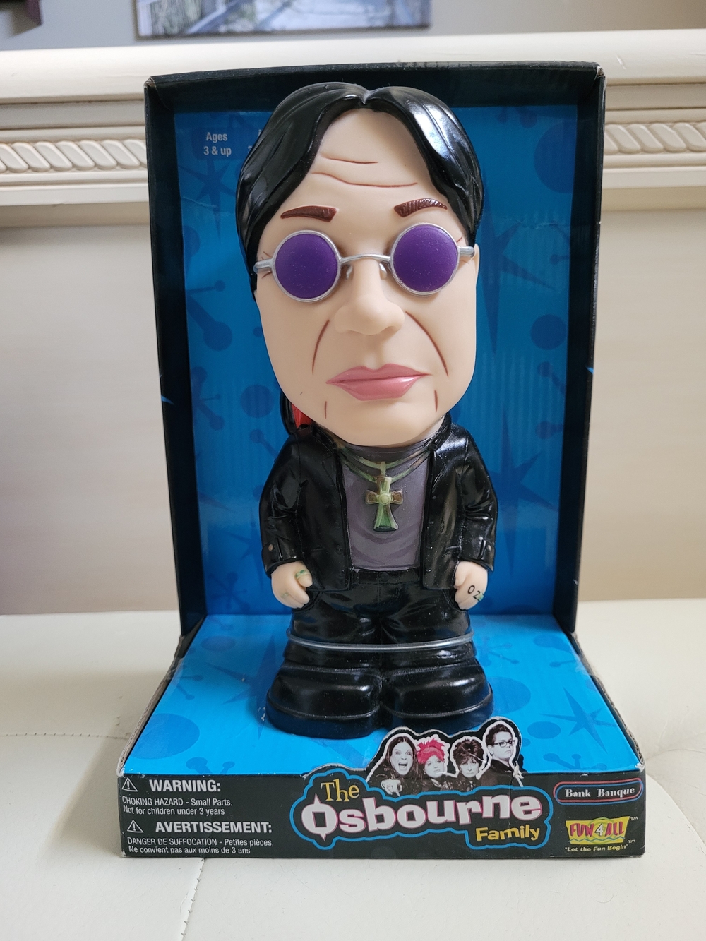 The Osbourne Family Black Figurine Piggy Bank - Purple Sunglasses